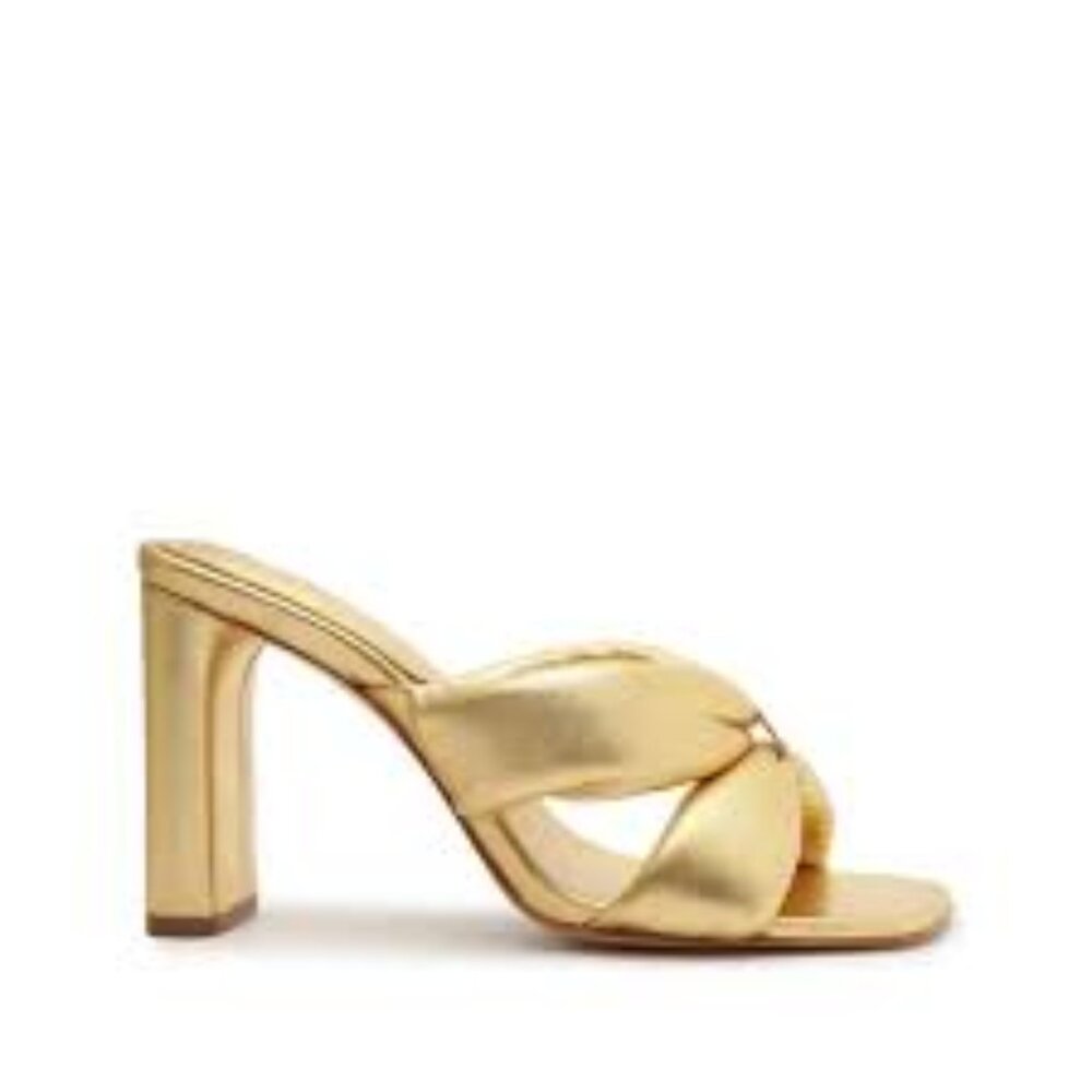 Schutz Metallic Gold Leather Sandal - Fairy High - NWT